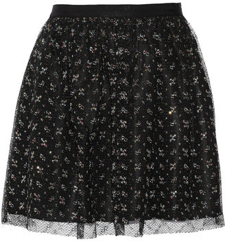 Band Of Outsiders Metallic lace and washed-silk mini skirt