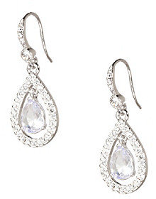 Carolee Silvertone Pave Crystal Teardrop Earrings