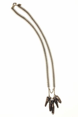 Luv Aj Graduated Crystal Necklace in Brass Ox with Brass Chain