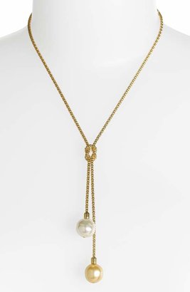 Majorica 'Love Knot' 14mm Pearl Lariat Necklace
