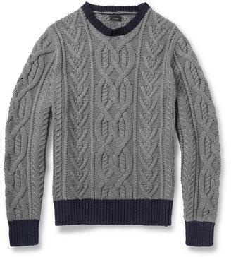 J.Crew Cable-Knit Crew Neck Cotton Sweater