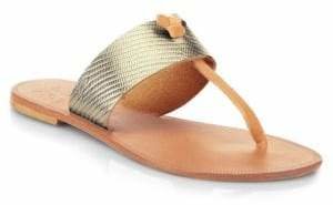 Joie Nice Metallic Leather Thong Sandals