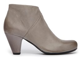 Gardenia Grey Leather Heeled Boots - Grey