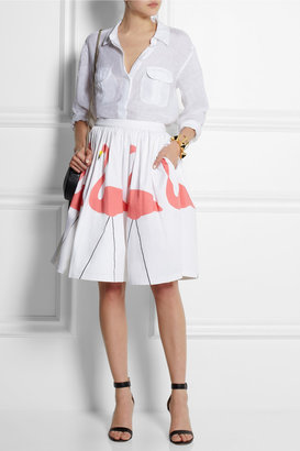Alice + Olivia Hale printed stretch-cotton skirt
