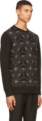 Neil Barrett Black Geometric Print Neoprene Sweatshirt