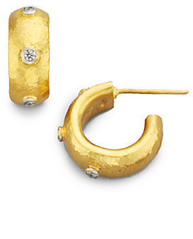 Gurhan Celestial Diamond & 24K Yellow Gold Constellation Huggie Hoop Earrings/0.5"