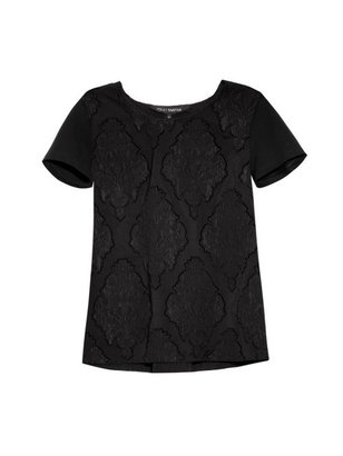 Ter Et Bantine Floral-embossed satin and jersey top