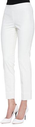Lafayette 148 New York Stretch Wool Ankle Pants, Ivory