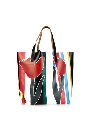 Marni Printed PVC and leather tote