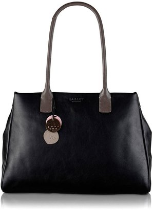 Radley Portland large blk leather ztop shoulder handbag