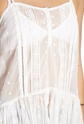 Forever 21 Sheer Flouncy Embroidered Cami