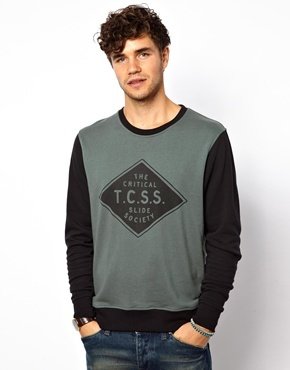 The Critical Slide Society Sweatshirt With Logo - balsamgreen