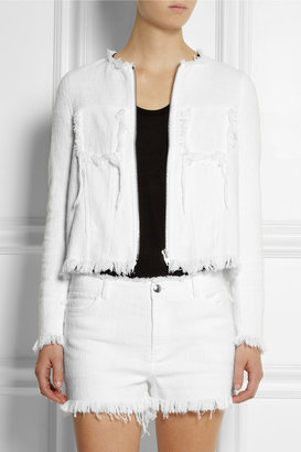 Alexander Wang T by Frayed cotton-burlap jacket