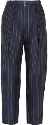 By Malene Birger Angelie pinstriped linen tapered pants