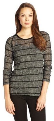LnA Women's Sable Long Sleeve Striped Sweater