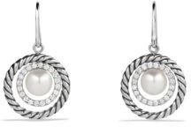 David Yurman Pearl Earrings with Diamonds