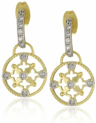 Freida Rothman TRIBECA -Plated Sterling Silver and Cubic Zirconia Drop Earrings