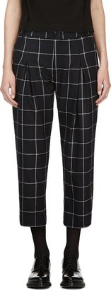 Band Of Outsiders Black Checked Cropped Trousers
