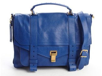 Proenza Schouler cobalt leather 'PS1' large convertible satchel