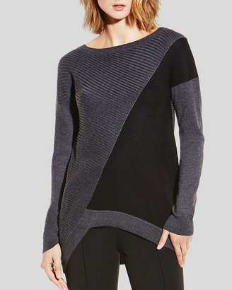 Vince Camuto Asymmetric Color Block Sweater
