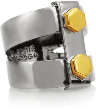 Eddie Borgo Lock Nut gunmetal-plated ring