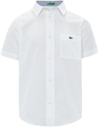 Lacoste Boys classic pocket white shirt