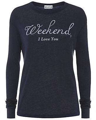 Wildfox Couture Weekend I Love You Long Sleeve T-Shirt