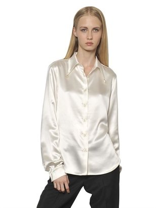 Maison Martin Margiela 7812 Jeweled Collar Silk Satin Shirt