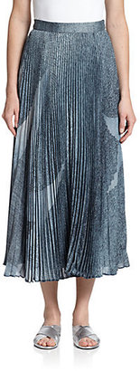 Elle Sasson Koa Star-Print Pleated Maxi Skirt