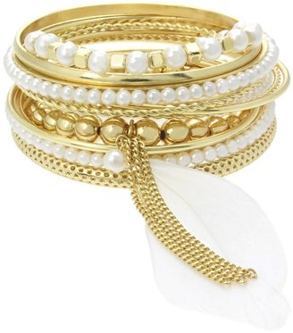 Lipsy Pearl Feather Bangle