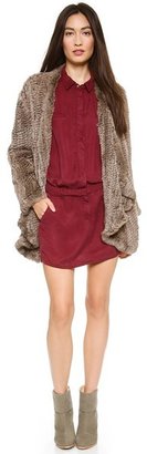 H Brand Ashleigh Hand Knit Rabbit Fur Coat