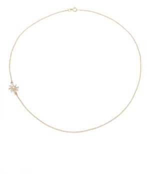 Mizuki Diamond & 14K Yellow Gold Side Sunburst Necklace