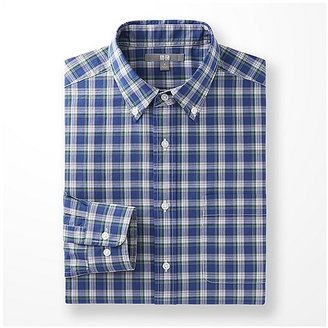 Uniqlo MEN Extra Fine Cotton Broadcloth Check Long Sleeve Shirt