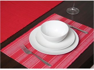 Sabichi Ribbed/Tonal Set With Table Runner And 4-Piece Placemats - Red