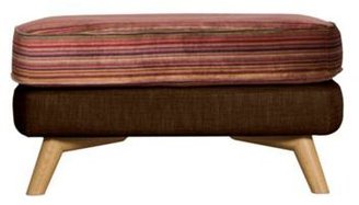 Debenhams Brown fabric 'Kandinsky' footstool with light wood feet
