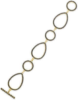 INC International Concepts Concept Gold-Tone Black Diamond Pavé Open Link Bracelet