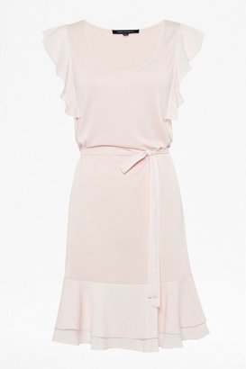 French Connection Penny plains fluted sleeve dress