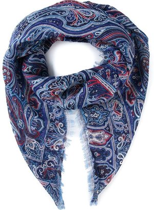 Etro paisley print fringed scarf