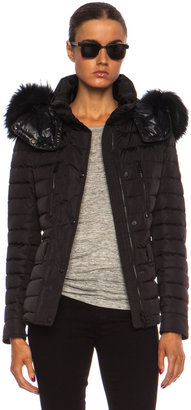 Belstaff Padbury Heavy Fill Nylon Jacket with Fur Hood in Black