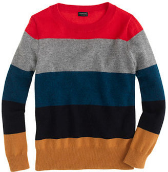 J.Crew Kids' cashmere sweater in electric red stripe