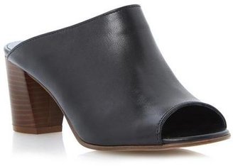 Flavia DUNE LADIES BLACK Heeled Leather Mule Sandal