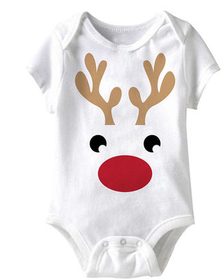 White Reindeer Bodysuit - Infant