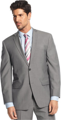 Andrew Marc New York 713 Marc New York by Andrew Marc Light Grey Solid Trim Fit Suit