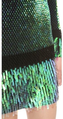 McQ Sequin Knit Roll Neck Dress