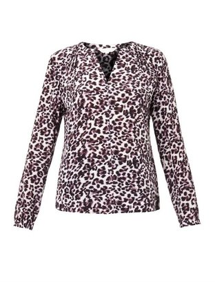 Rebecca Taylor Lynx-print silk blouse