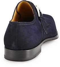 Saks Fifth Avenue Magnanni Suede Monk-Strap Shoes