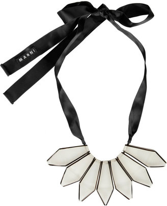 Marni Horn and ribbon necklace