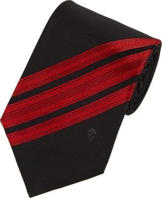 Alexander McQueen Diagonal-Stripe Jacquard Silk Neck Tie