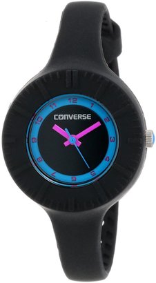 Converse VR023001 The Skinny Round Black Analog Dial with Black Silcone Case and Strap Watch