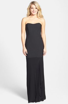 Nicole Miller Tech Crepe Strapless Gown